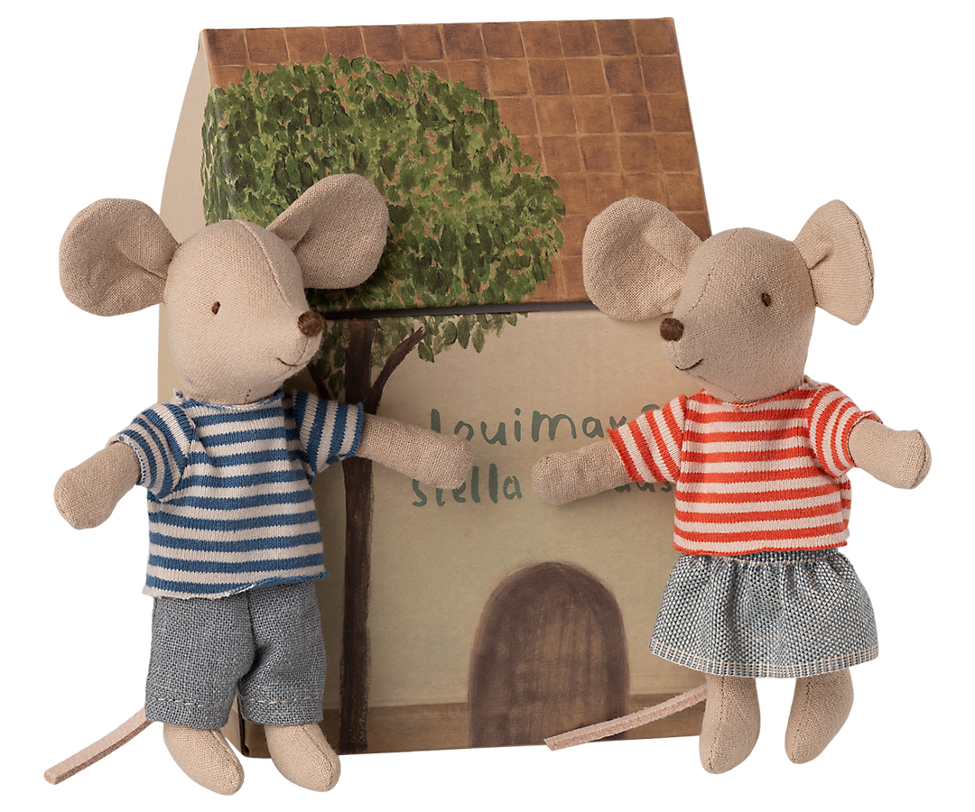 Maileg – Little Brother & Sister Duo - LouiMax & Stella - Mabel & Fox