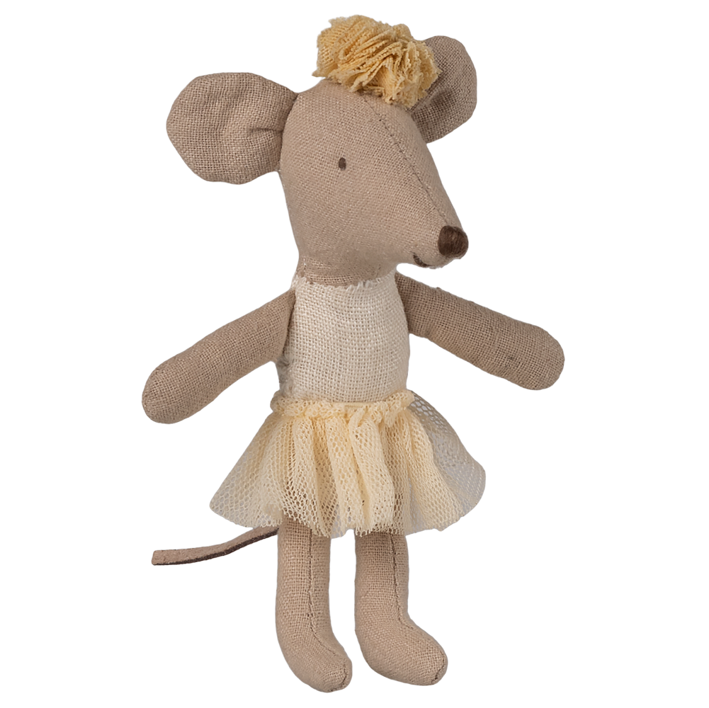 Maileg – Little Sister Ballerina Mouse - Off White - Mabel & Fox