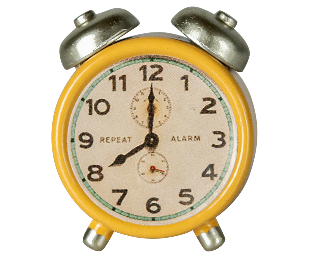 Maileg – Mouse Alarm Clock - Yellow - Mabel & Fox
