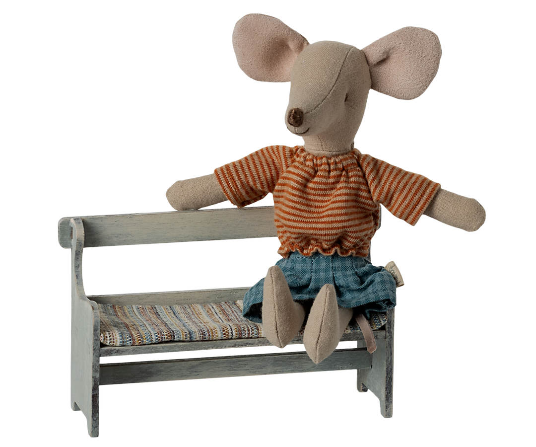 Maileg – Mouse Bench - Vintage Off-White - Mabel & Fox