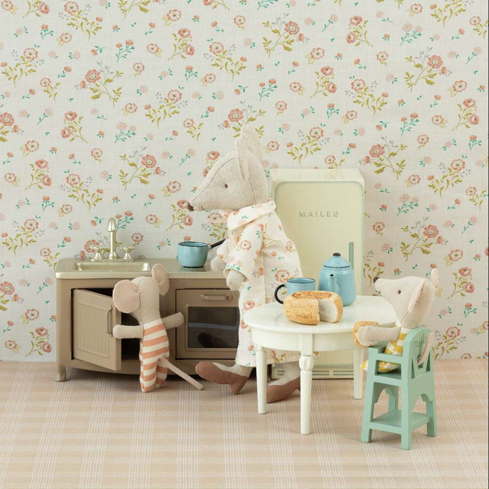 Maileg – Mouse High Chair - Mint - Mabel & Fox