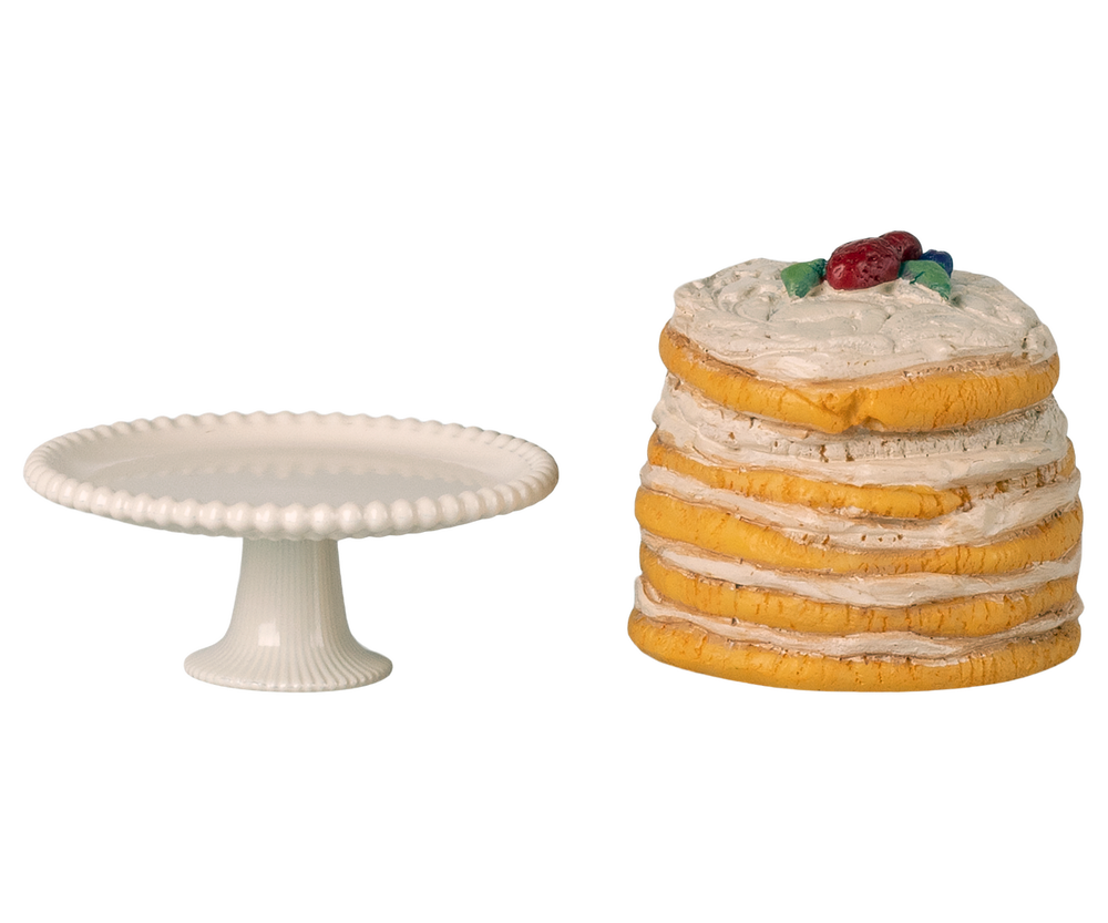 Maileg – Mouse Party Cake & Stand - Off White - Mabel & Fox