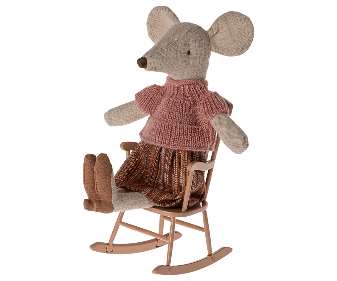 Maileg – Mouse Rocking Chair - Dark Powder - Mabel & Fox