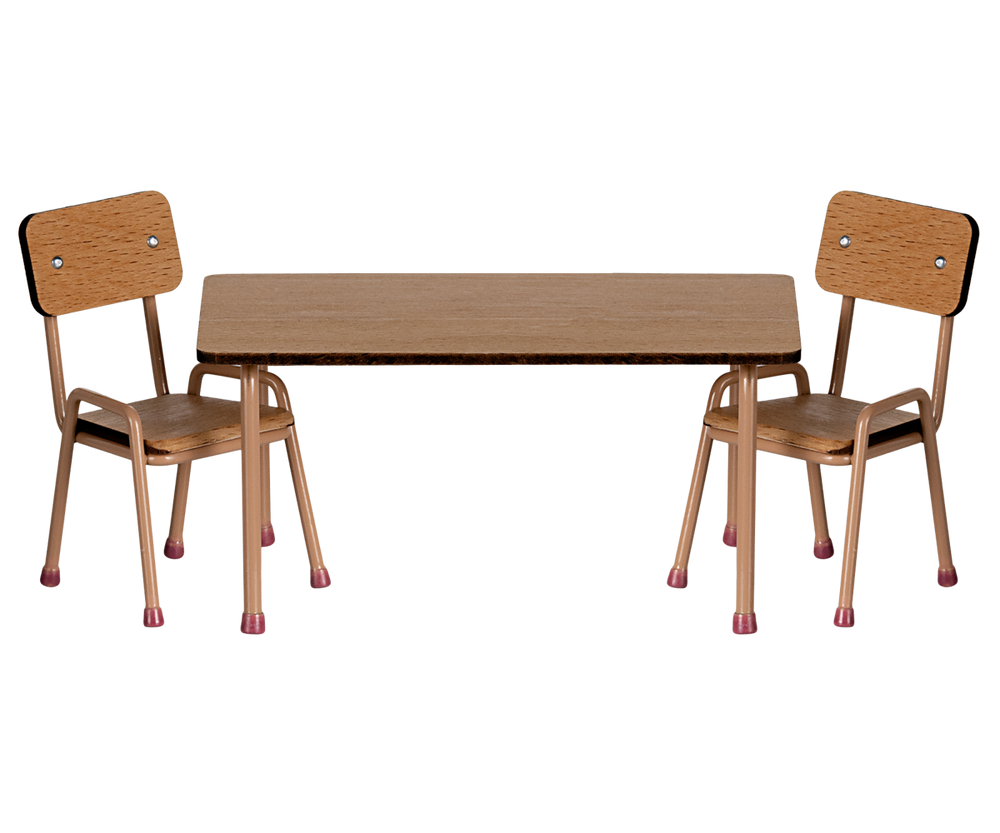 Maileg – Mouse Table & Chair Set - Dark Powder - Mabel & Fox