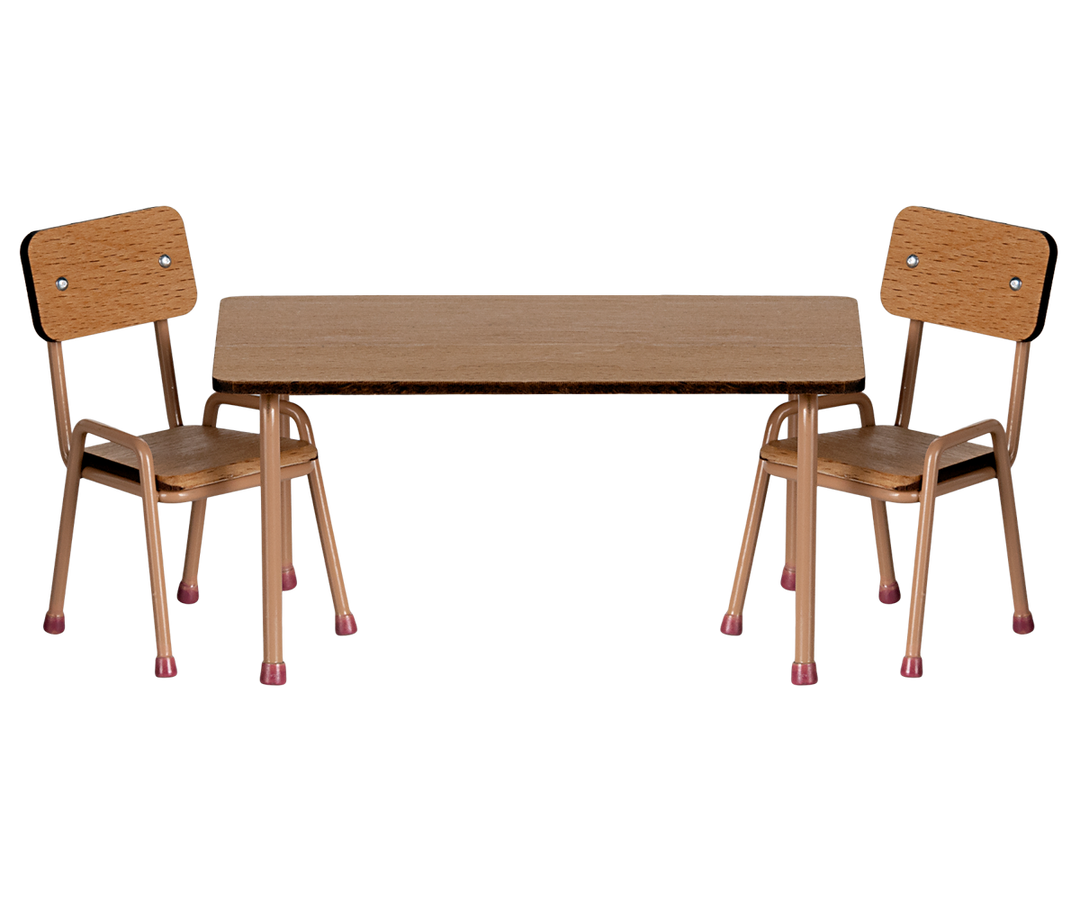 Maileg – Mouse Table & Chair Set - Dark Powder - Mabel & Fox