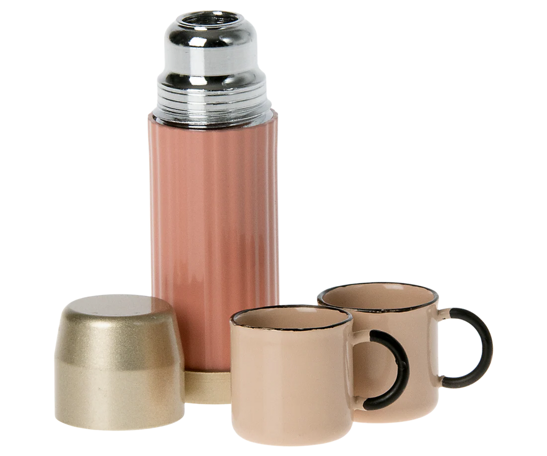 Maileg – Mouse Thermos with Cups - Soft Coral - Mabel & Fox
