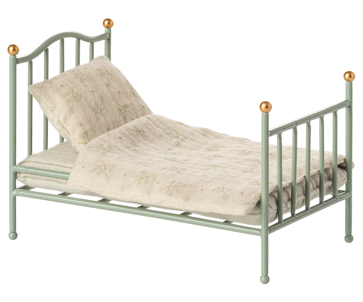 Maileg – Mouse Vintage Single Bed - Mint - Mabel & Fox