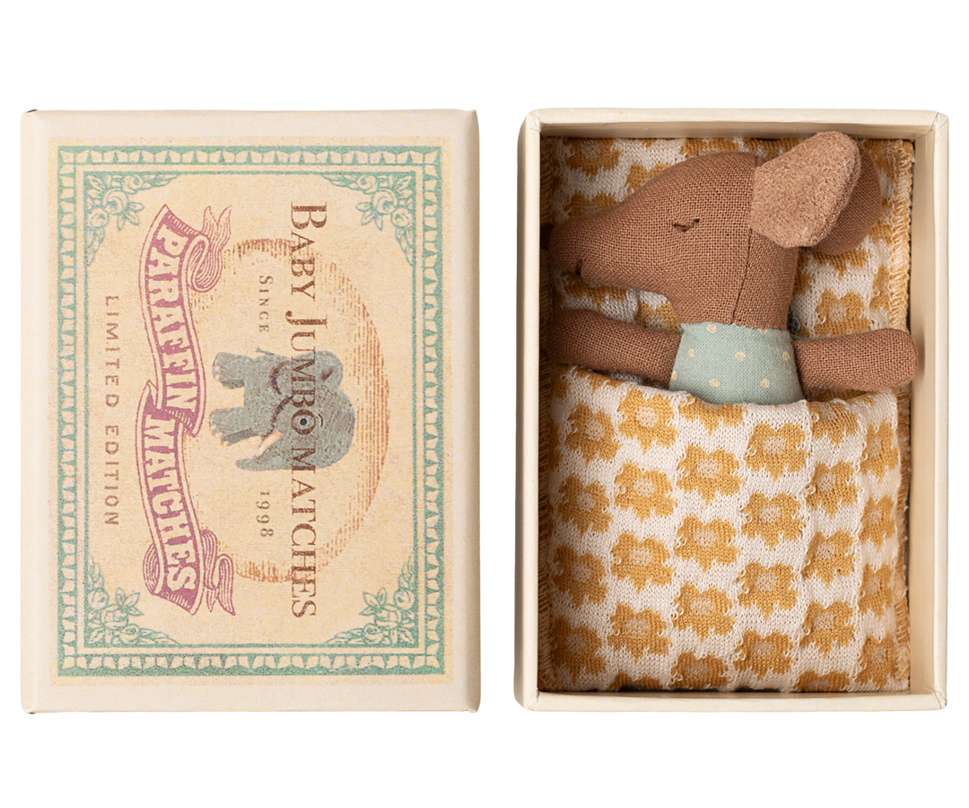 Maileg – Sleepy Wakey Baby Mouse in Matchbox - Mabel & Fox
