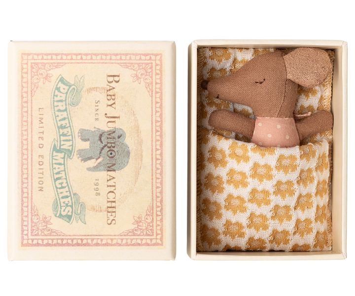 Maileg – Sleepy Wakey Baby Mouse in Matchbox - Mabel & Fox
