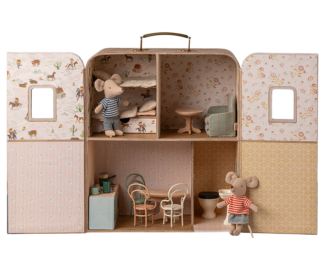 Maileg – SuitCasa - Little Sister & Brother House - Mabel & Fox