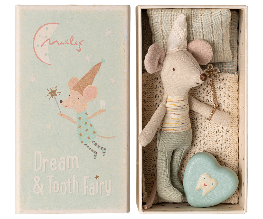 Maileg – Tooth Fairy Mouse in Matchbox - Little Brother - Mabel & Fox