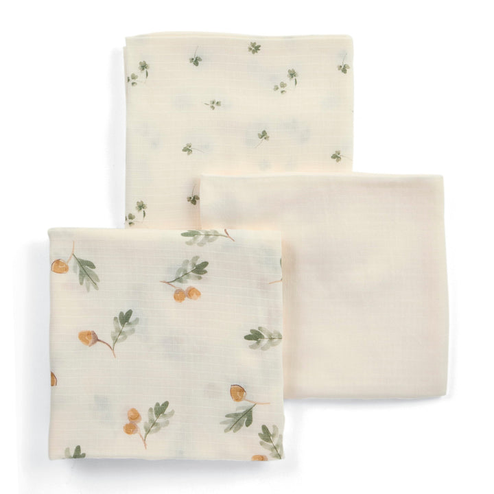 Mamas & Papas - Large Muslin Squares (Pack of 3) - Acorn/Clover
