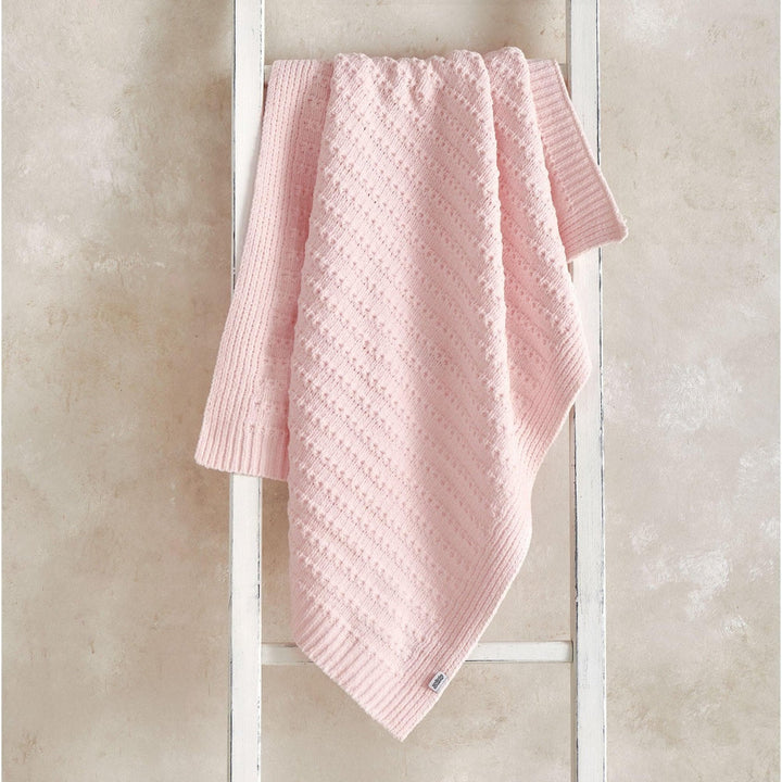 Mamas & Papas - Chenille Blanket - Pink Stripe