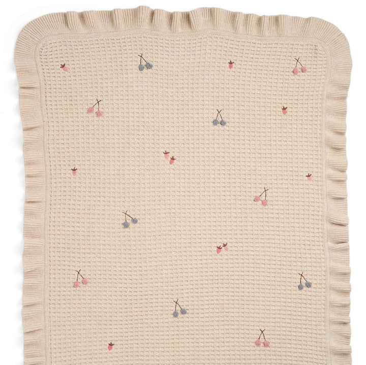 Mamas & Papas - Knitted Blanket - Berry Cherry Frill