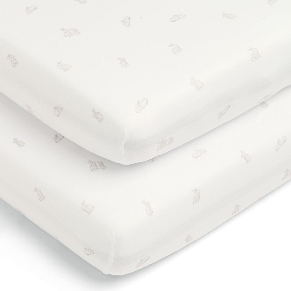 Mamas & Papas - Cotbed Fitted Sheet (Pack of 2) - Bunny - Mabel & Fox
