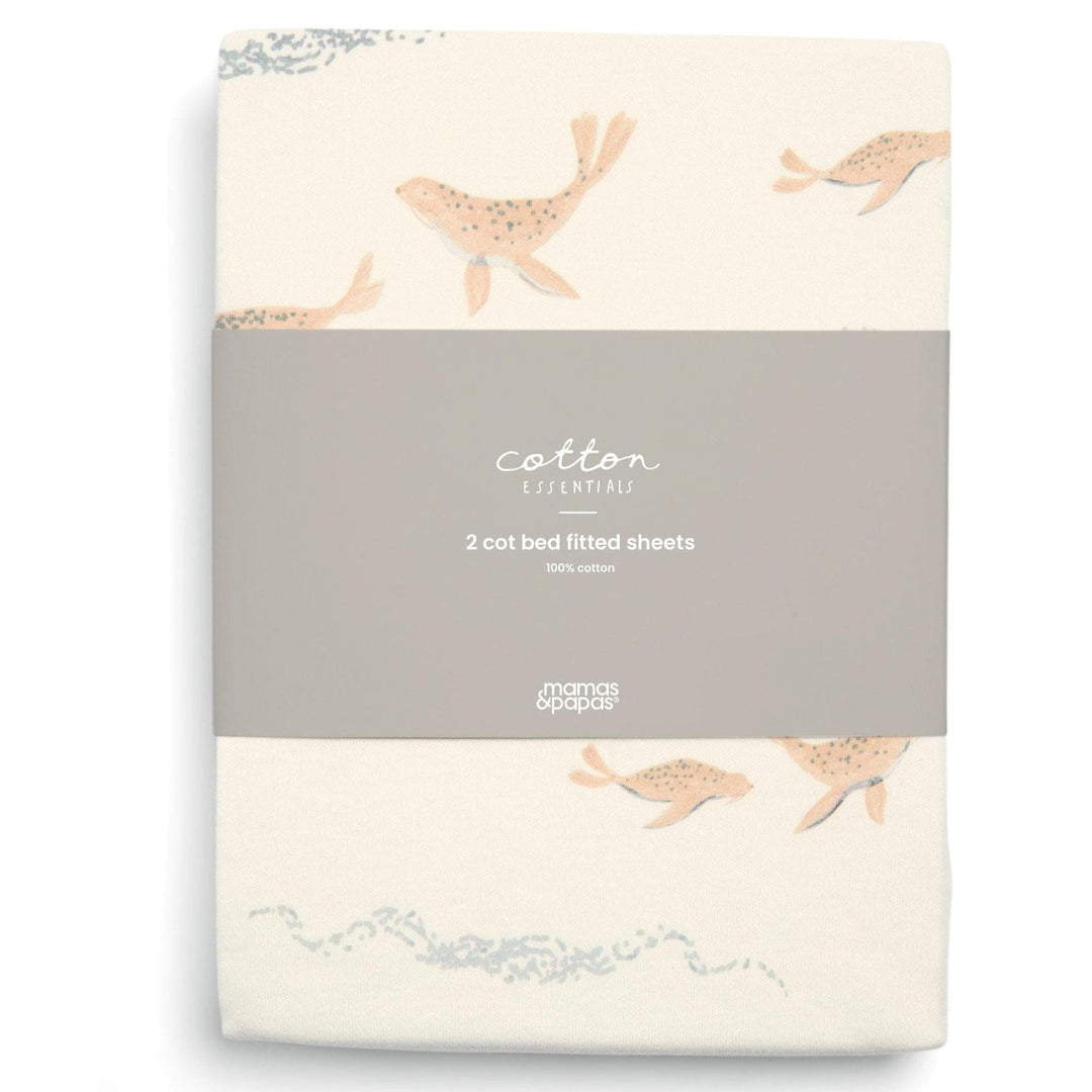 Mamas & Papas - Cotbed Fitted Sheet (Pack of 2) - Seals - Mabel & Fox