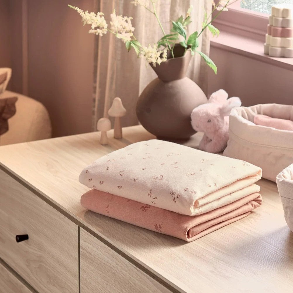 Mamas & Papas - Cotbed Fitted Sheets (2 Pack) – Welcome to the World Wildflower - Mabel & Fox