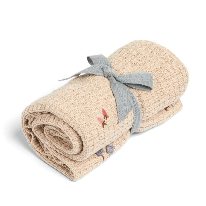 Mamas & Papas - Knitted Blanket - Berry Cherry Frill - Mabel & Fox