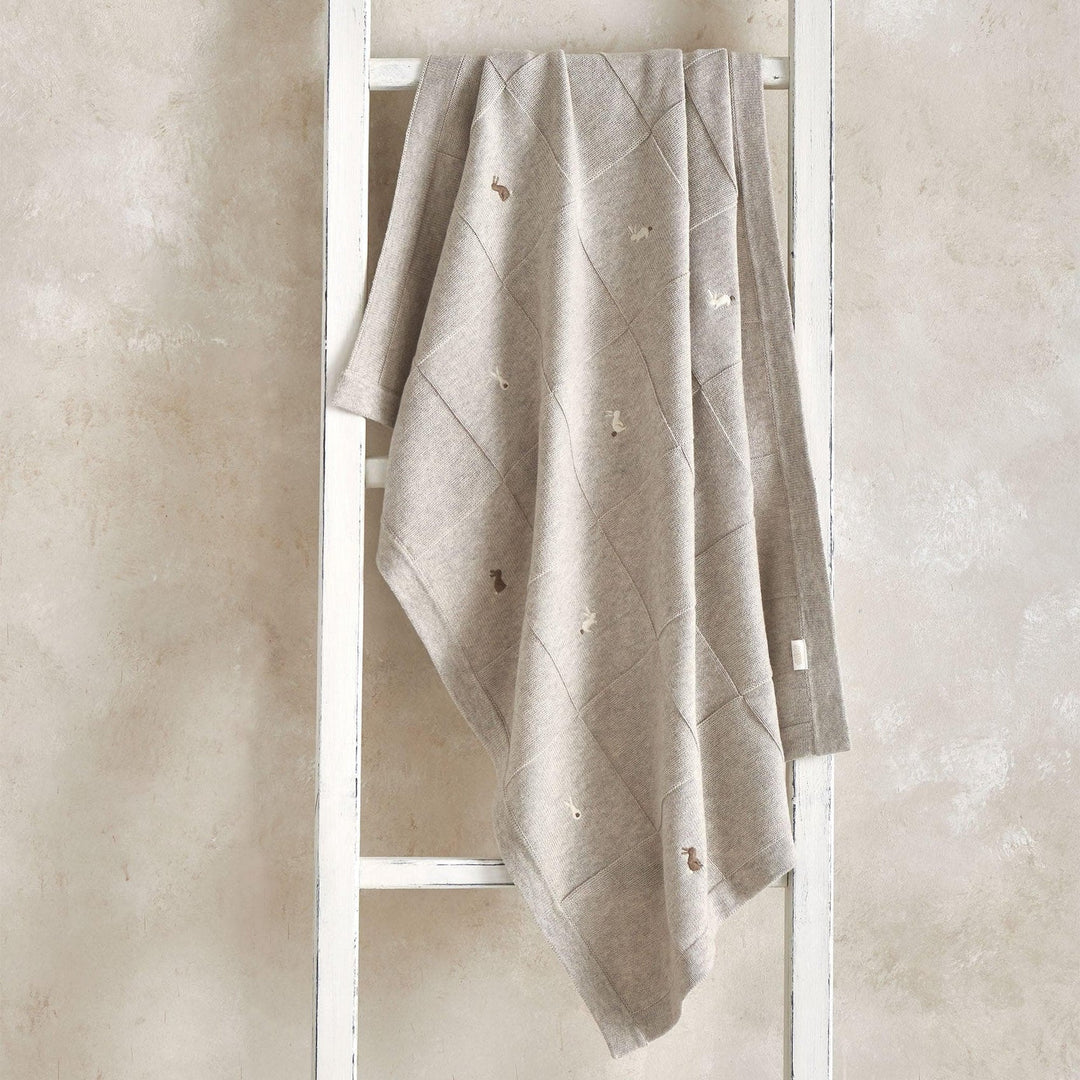 Mamas & Papas - Knitted Blanket - Bunny Grey - Mabel & Fox