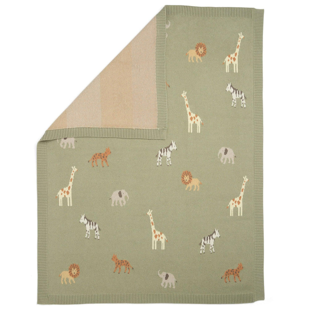Mamas & Papas - Knitted Blanket - Safari Sage - Mabel & Fox