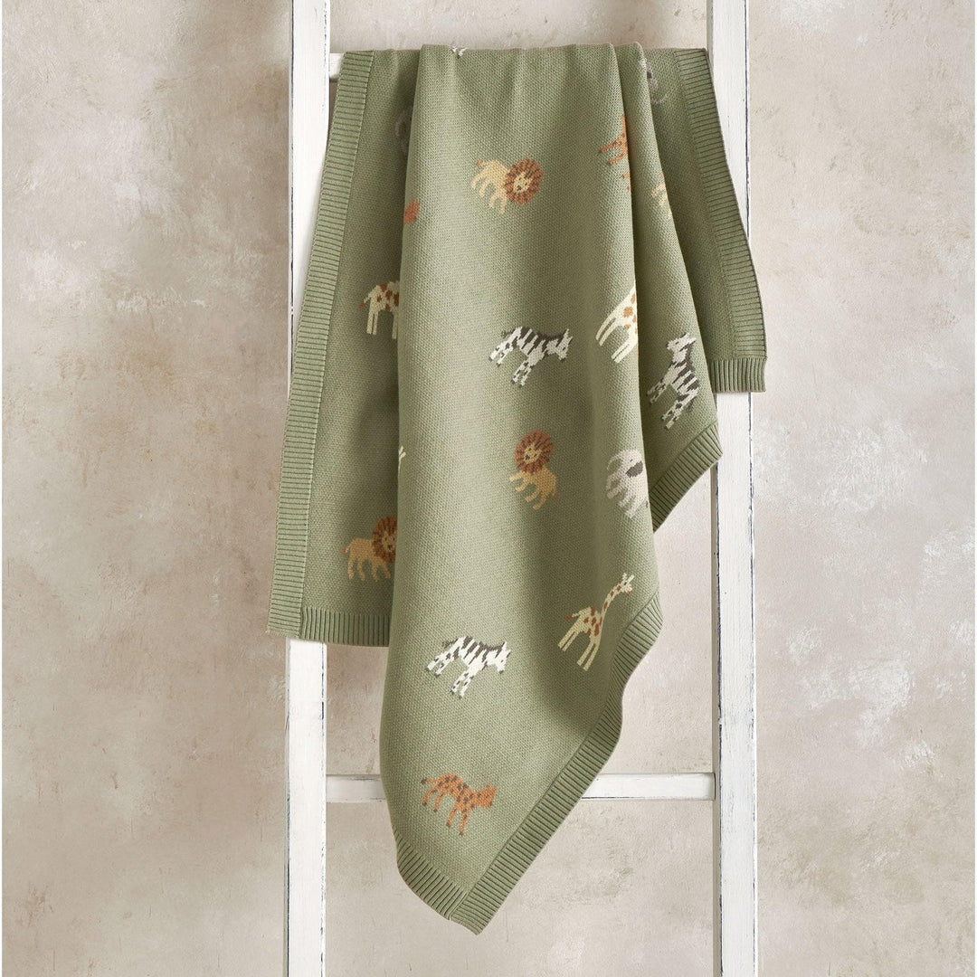 Mamas & Papas - Knitted Blanket - Safari Sage - Mabel & Fox