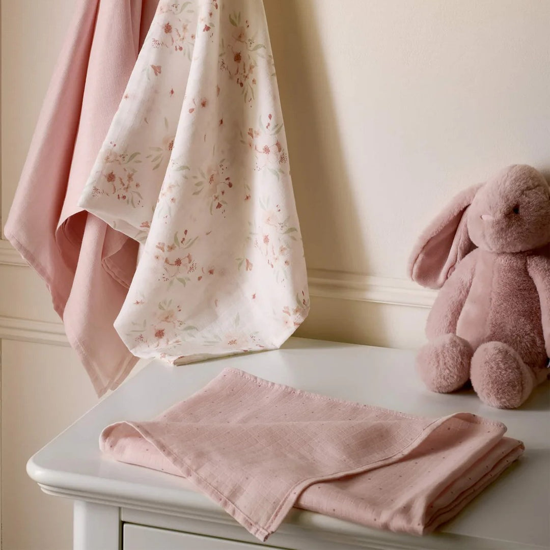 Mamas & Papas - Large Muslin Cloths (3 Pack) - Floral - Mabel & Fox