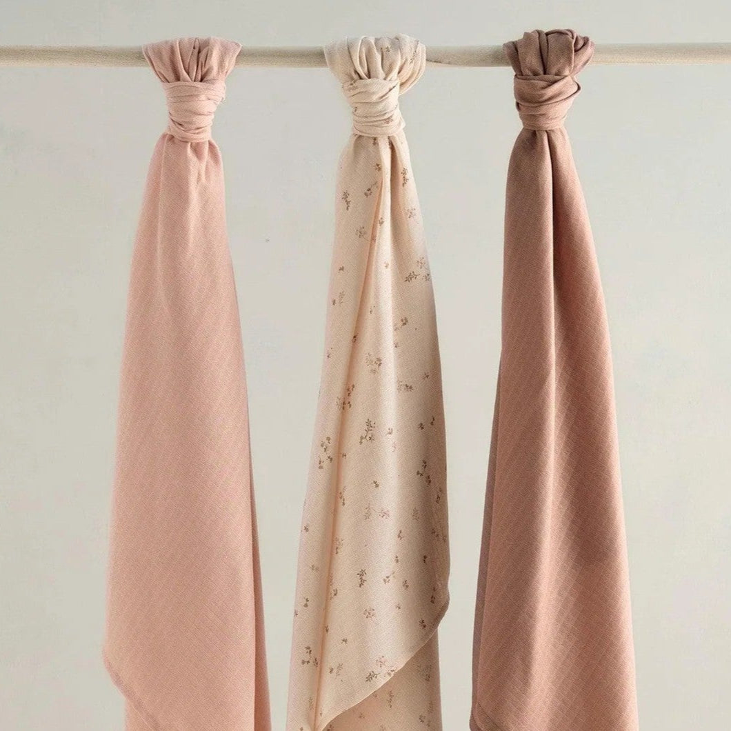 Mamas & Papas - Large Muslin Squares (3 Pack) - Welcome To The World Wildflower - Mabel & Fox