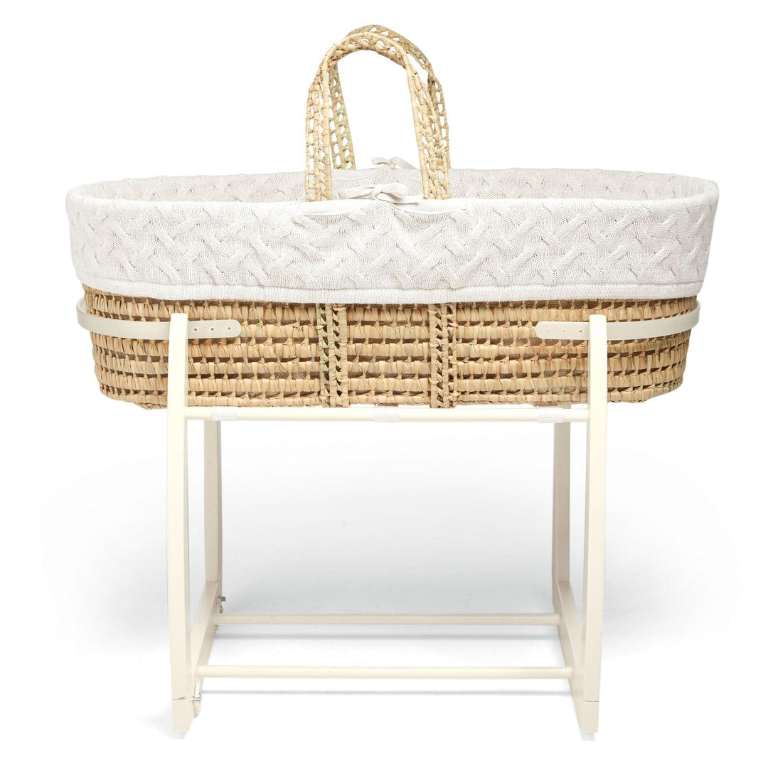 Mamas & Papas - Moses Basket - White Cable Knit
