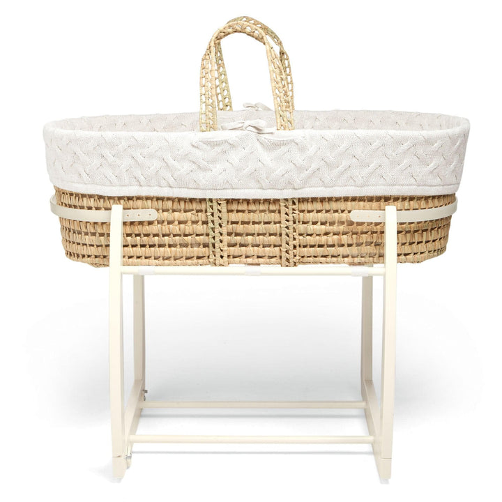 Mamas & Papas - Moses Basket - White Cable Knit