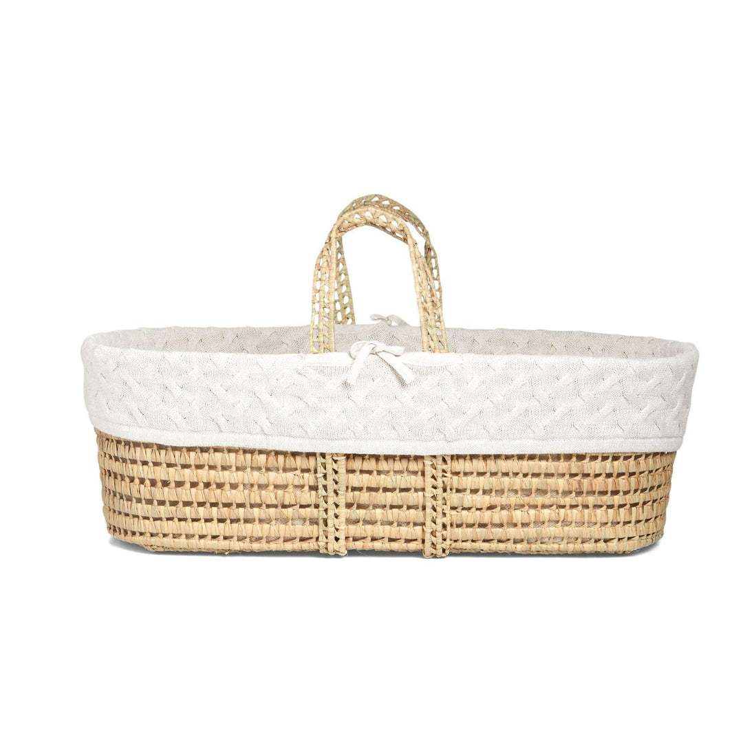 Mamas & Papas - Moses Basket - White Cable Knit