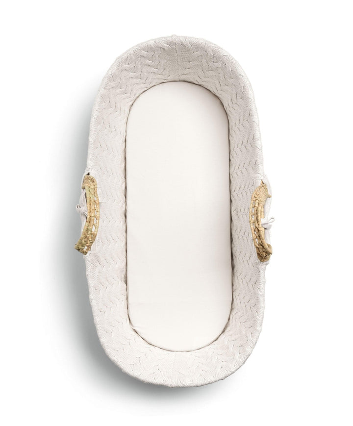 Mamas & Papas - Moses Basket - White Cable Knit