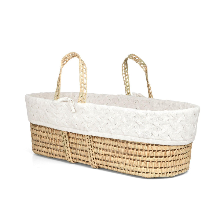 Mamas & Papas - Moses Basket - White Cable Knit