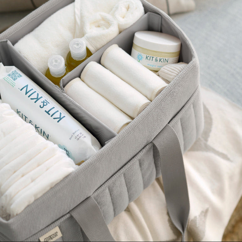 Mamas & Papas - Nappy Caddy - Grey Waffle - Mabel & Fox