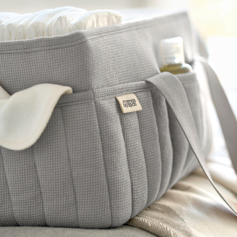 Mamas & Papas - Nappy Caddy - Grey Waffle - Mabel & Fox