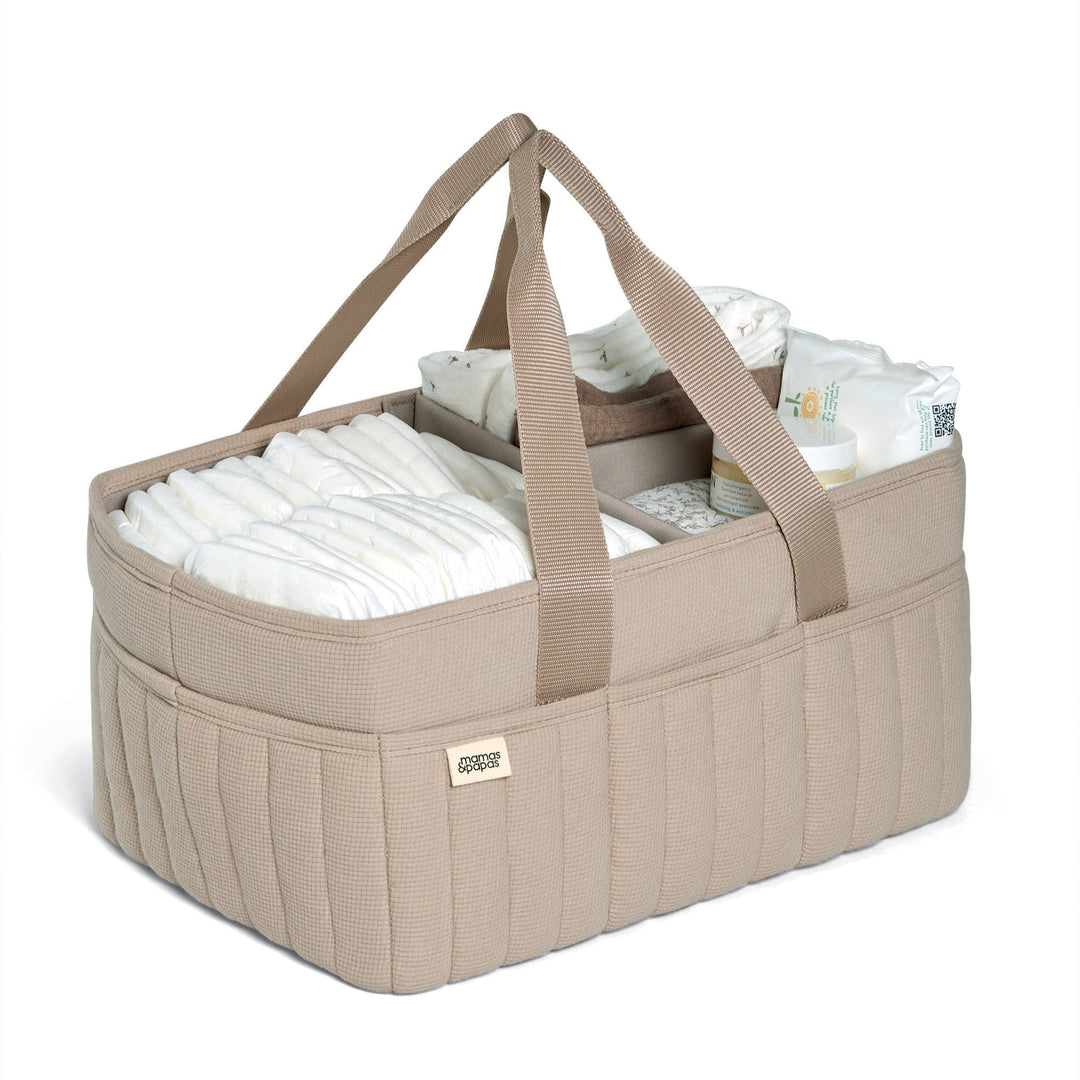 Mamas & Papas - Nappy Caddy - Neutral Waffle - Mabel & Fox
