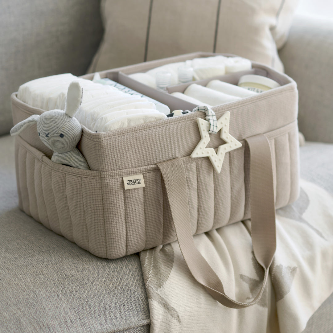 Mamas & Papas - Nappy Caddy - Neutral Waffle - Mabel & Fox