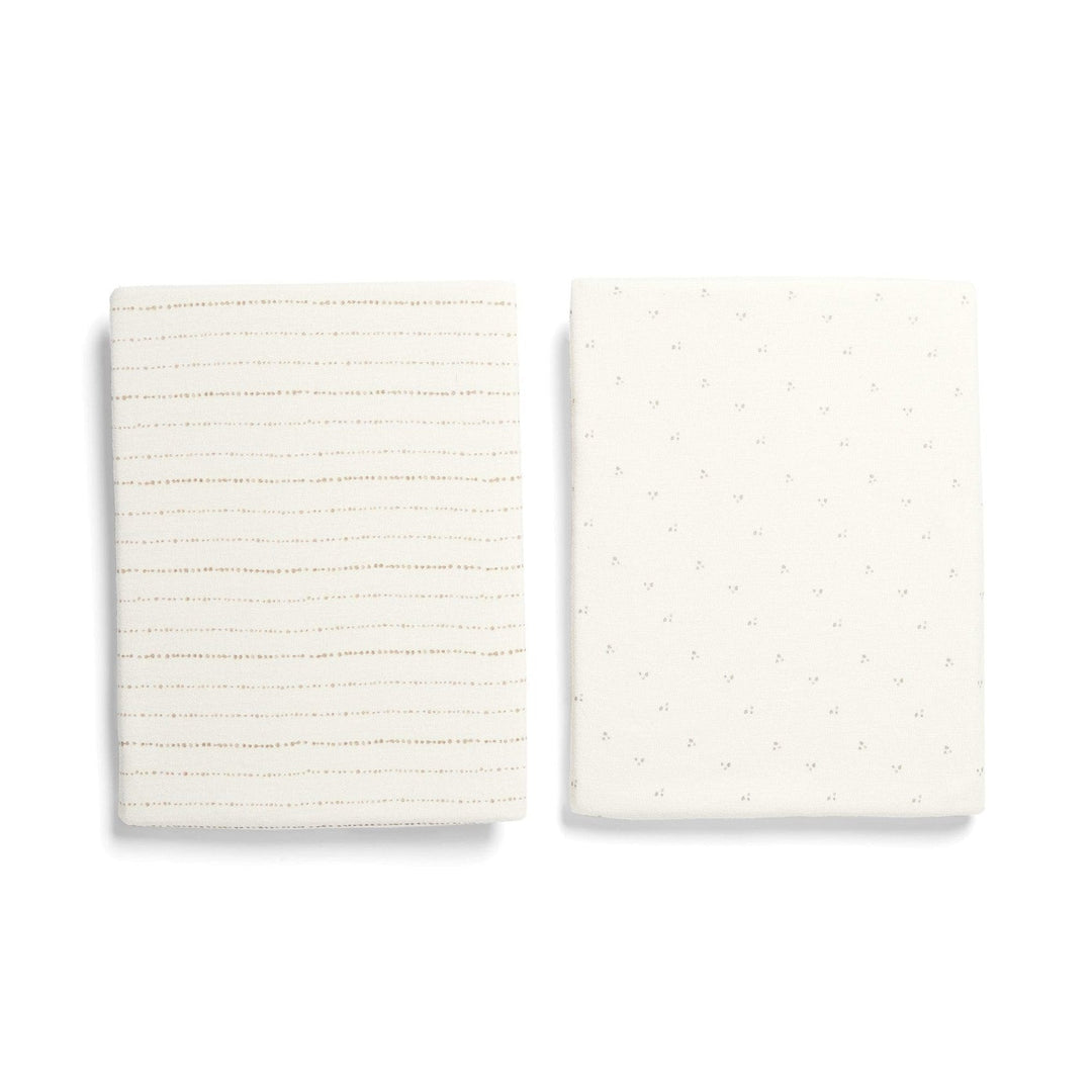 Mamas & Papas – Lua Bedside Crib Sheets – Oat (Pack of 2) - Mabel & Fox