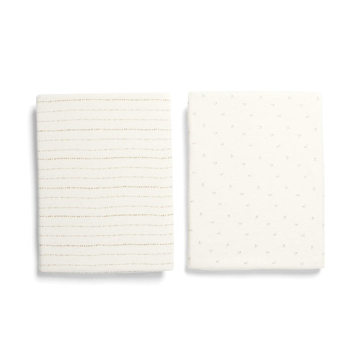 Mamas & Papas – Lua Bedside Crib Sheets – Oat (Pack of 2) - Mabel & Fox