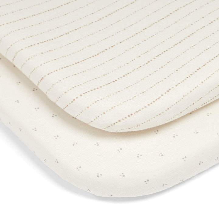 Mamas & Papas – Lua Bedside Crib Sheets – Oat (Pack of 2) - Mabel & Fox