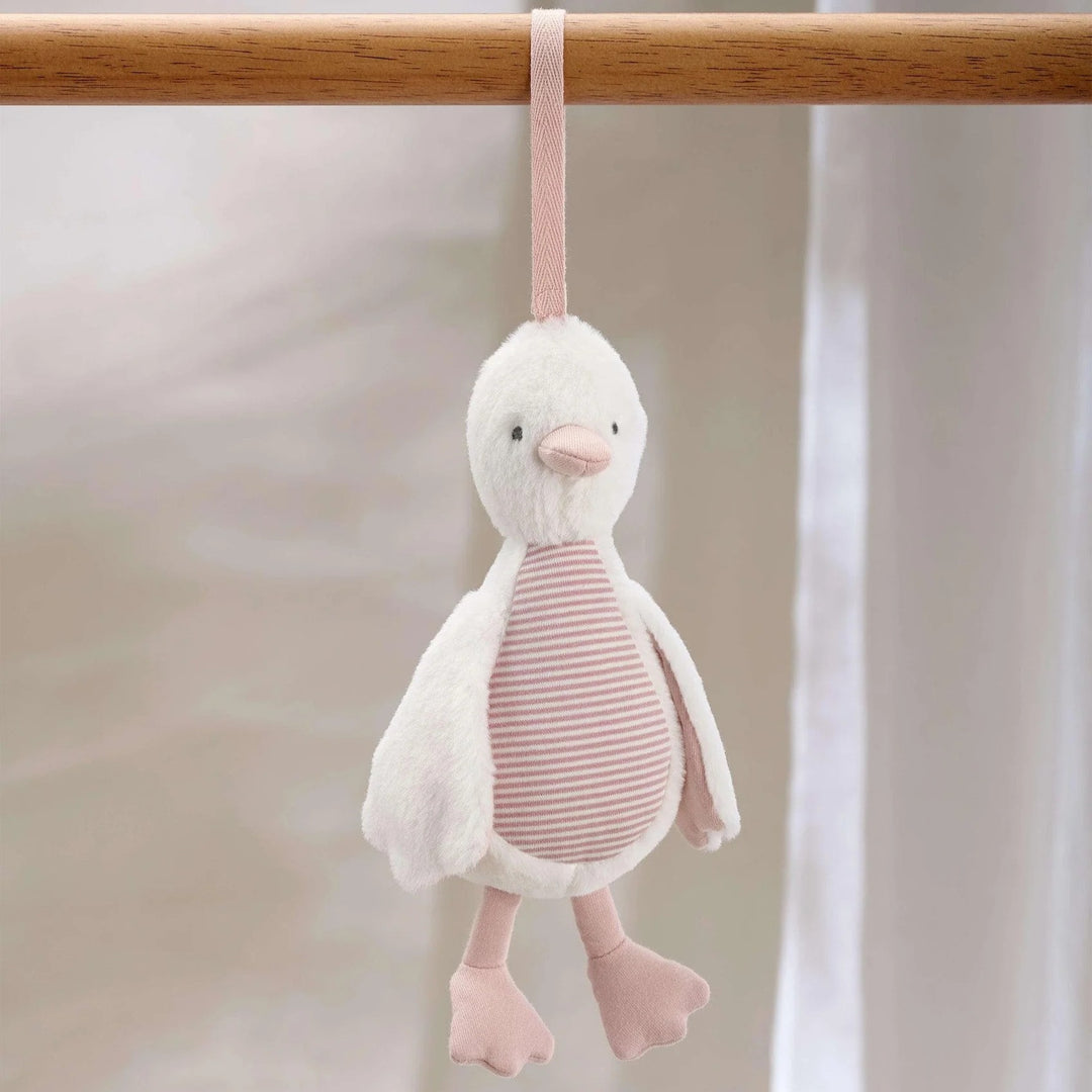 Mamas & Papas - Welcome to the World Duckling - Chime Duck Travel Toy - Pink - Mabel & Fox