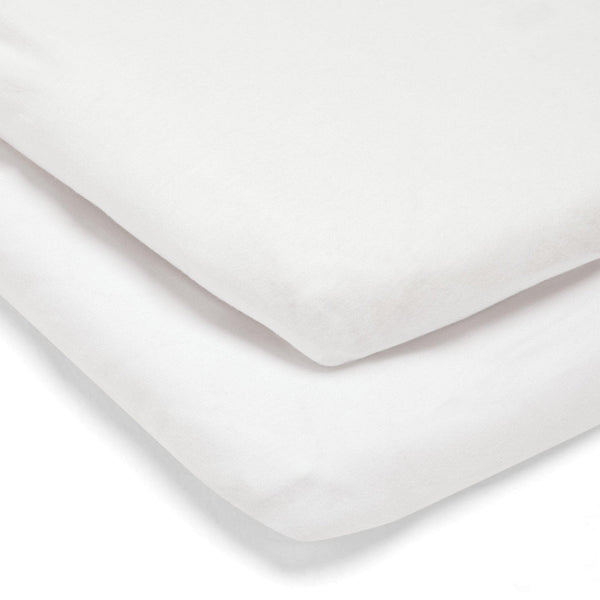 Mamas & Papas – Lua Bedside Crib Sheets – White (Pack of 2) - Mabel & Fox