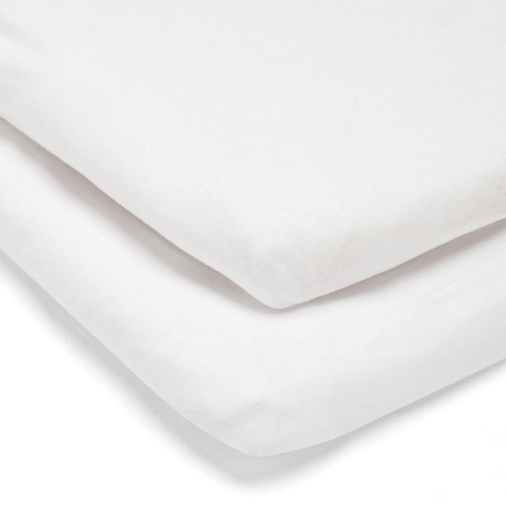 Mamas & Papas – Lua Bedside Crib Sheets – White (Pack of 2) - Mabel & Fox
