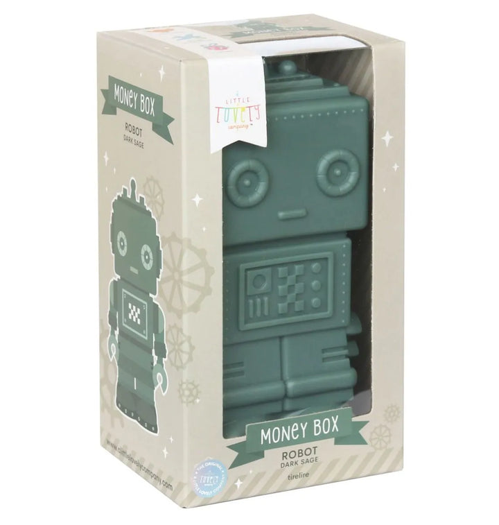 A Little Lovely Company - Money Box - Robot Dark Sage