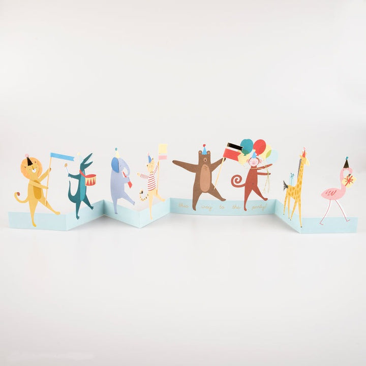 Meri Meri - Animal Parade Concertina - Birthday Card - Mabel & Fox