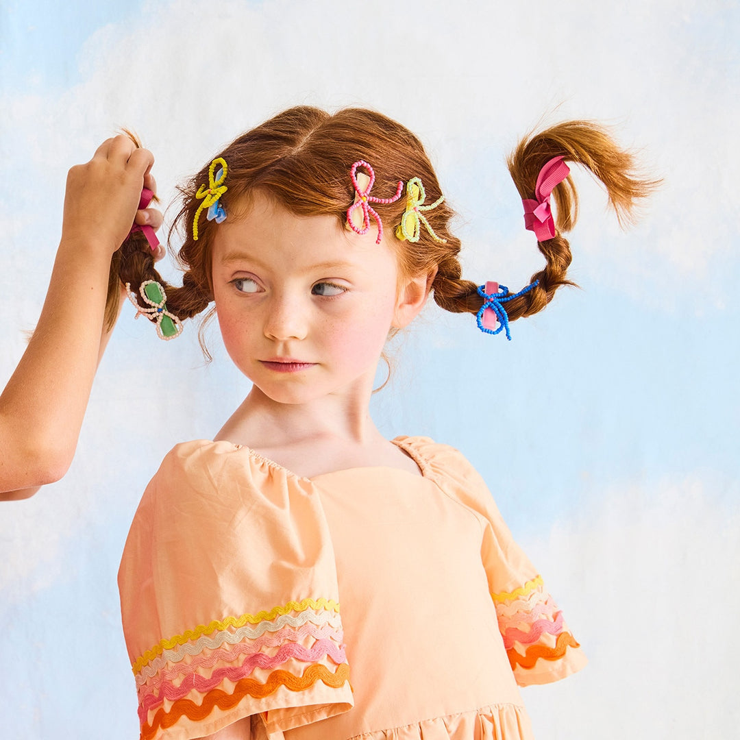 Meri Meri – Beaded Bow Hair Clips (Pack of 5) - Mabel & Fox
