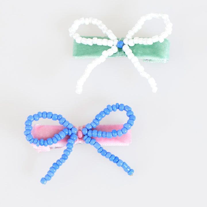 Meri Meri – Beaded Bow Hair Clips (Pack of 5) - Mabel & Fox