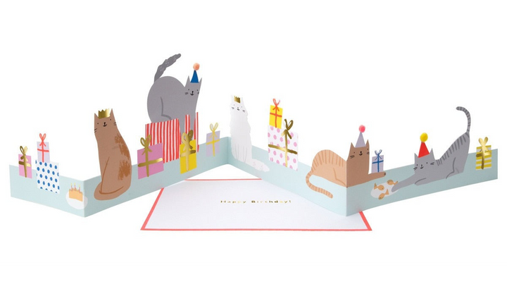 Meri Meri - Cat Party - Birthday Card - Mabel & Fox