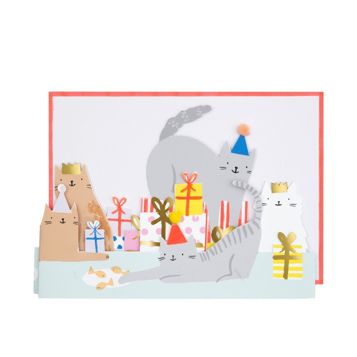 Meri Meri - Cat Party - Birthday Card - Mabel & Fox