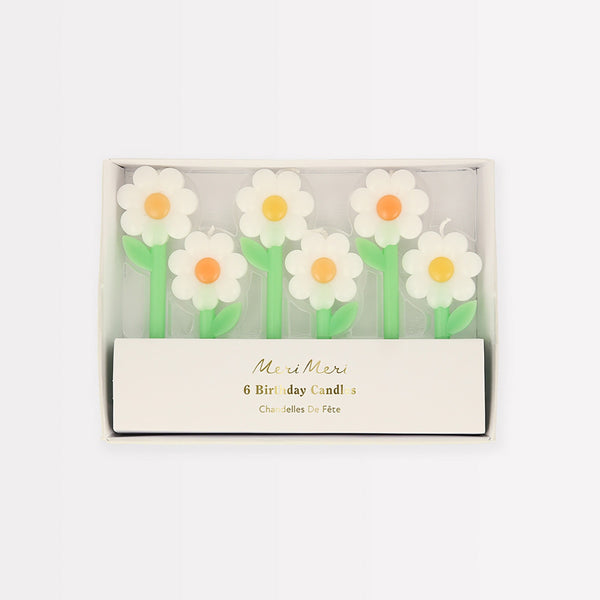 Meri Meri – Daisy Candles (Pack of 6) - Mabel & Fox