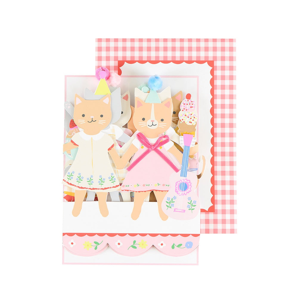 Meri Meri - Kitten Club Concertina Birthday Card - Mabel & Fox